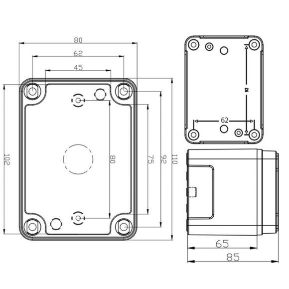 Weatherproof Outdoor Box Electrical with Cover 4.33”3.15”3.35” (1108085mm) - Picture 3 of 6